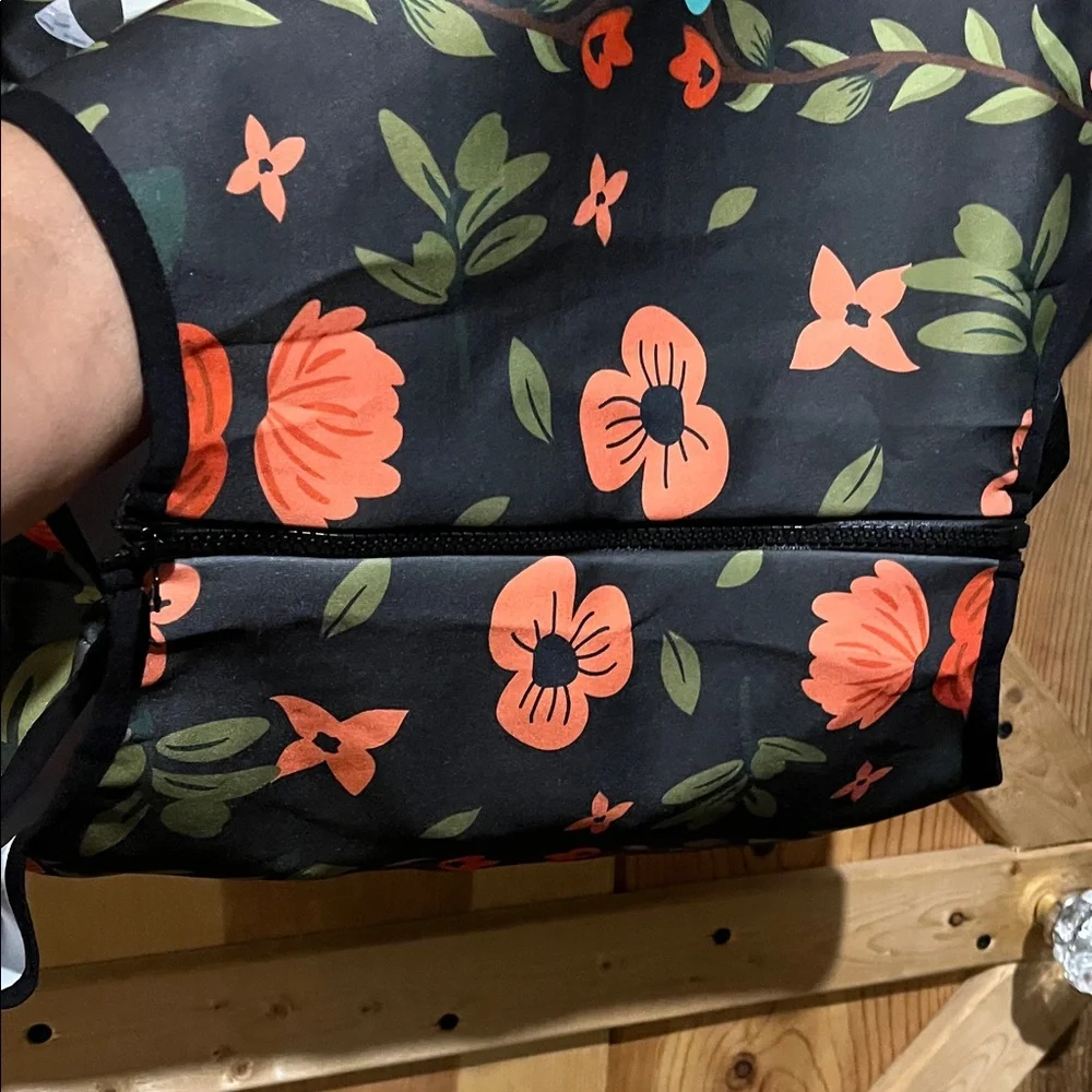 Floral Sloth Luggage Cover- Black